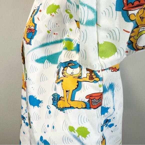 Vintage Garfield Scrub Jacket Cherokee Brand Painter Artist Cartoon Size S - Picture 6 of 13